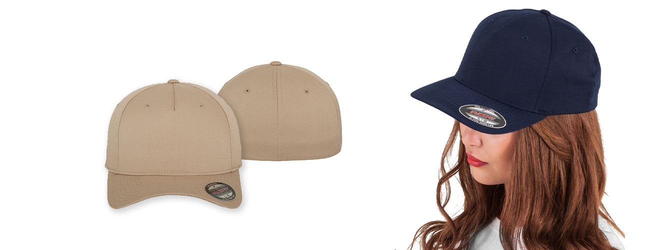 FLEXFIT® FIVE PANEL CAP 6560 MED BRODERING