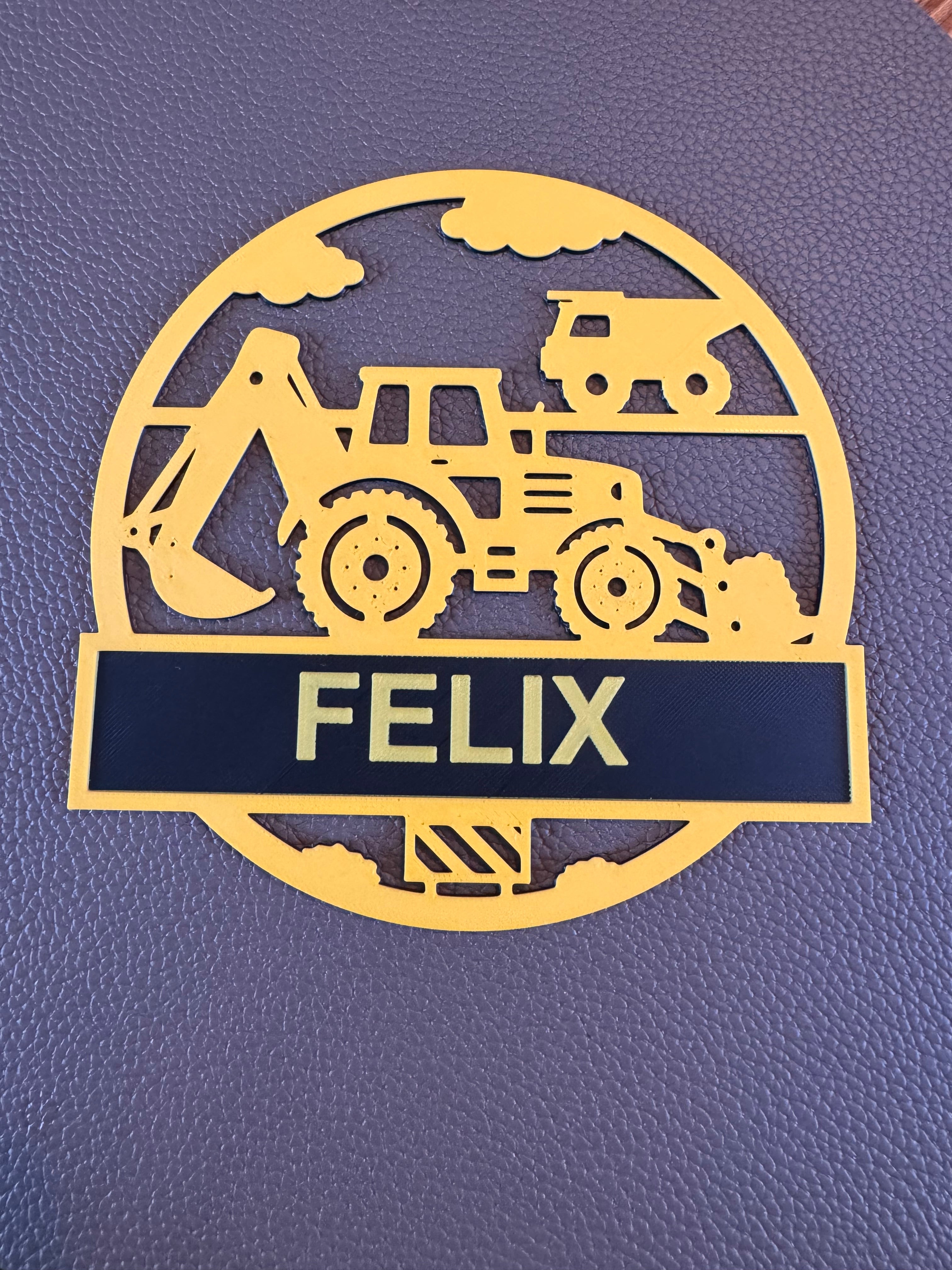 Dørskilt Barnerom Traktor/Graver