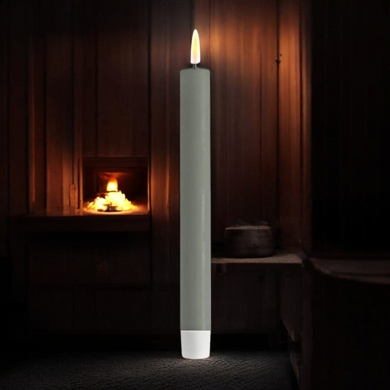 Sage Green LED krone Candle D: 2,2 * 24 cm (2 stk)