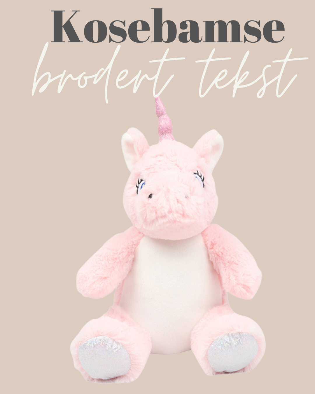 Enhjørning med broderi på mage