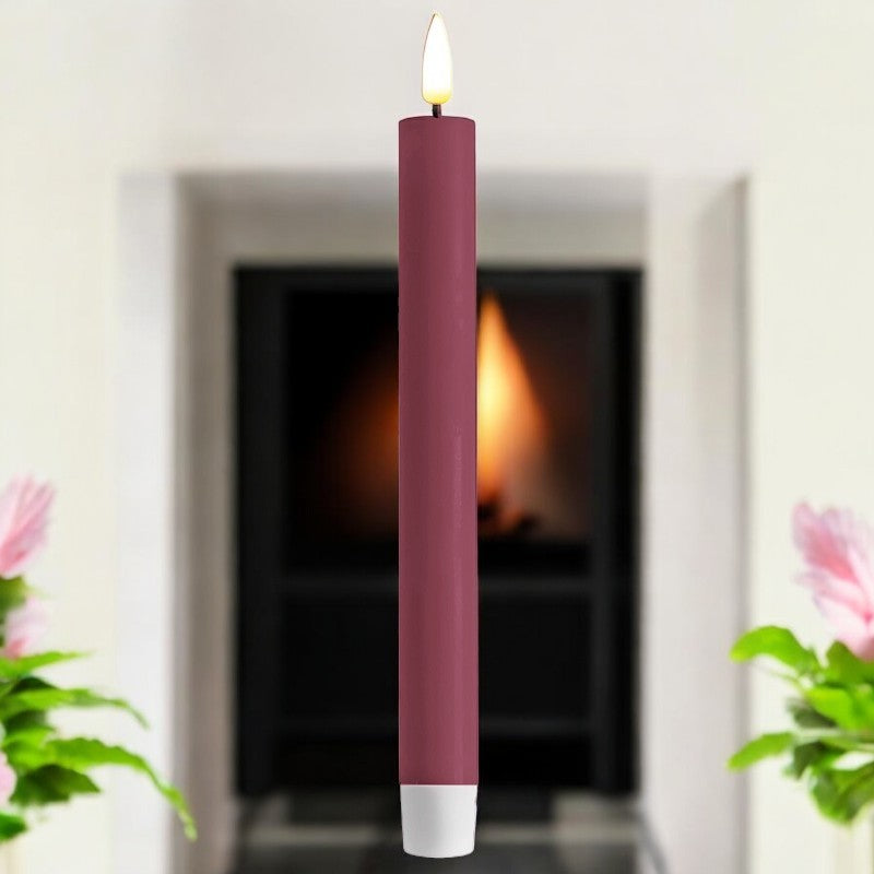 Magenta LED Dinner Candle D: 2,2 * 24 cm (2 stk)