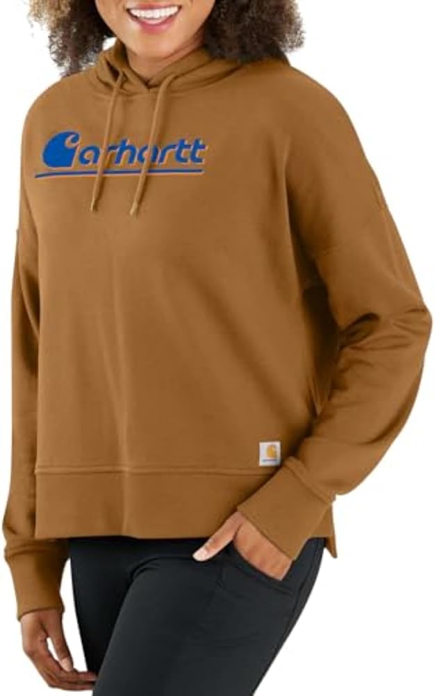 106918 Carhartt Womens Fibre Series Graphic Hooded Sweatshirt Brun