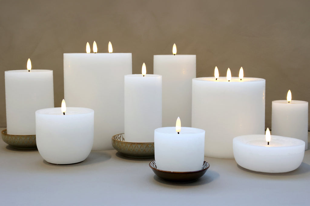 Cenon LED-blokklys med rustikk overflate – Hvit