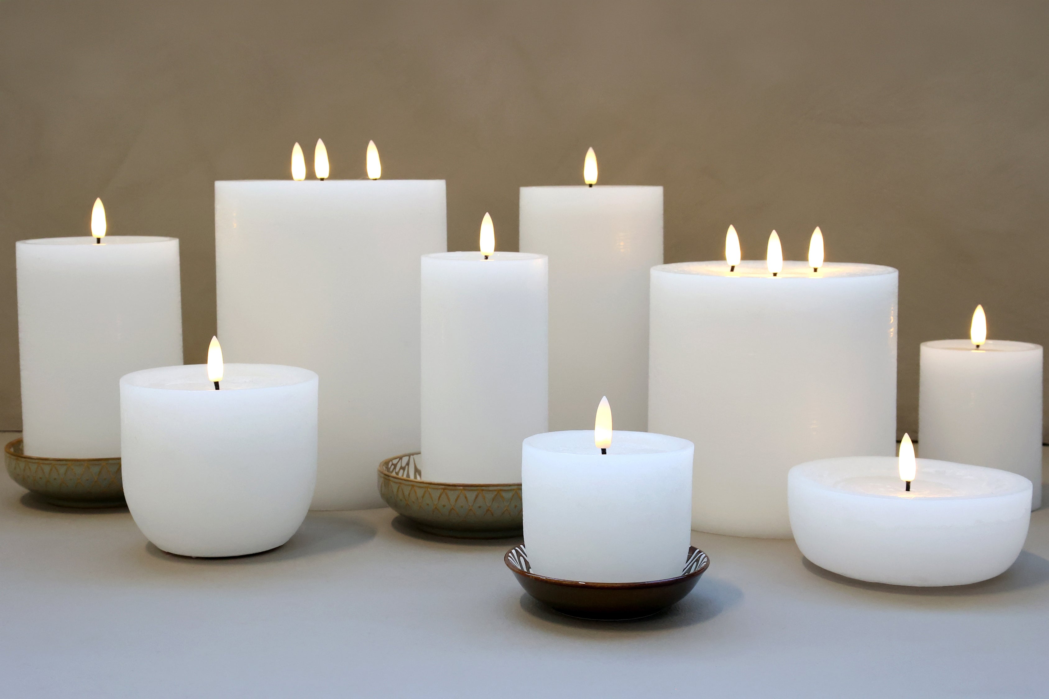Cenon LED-blokklys med rustikk overflate – Hvit