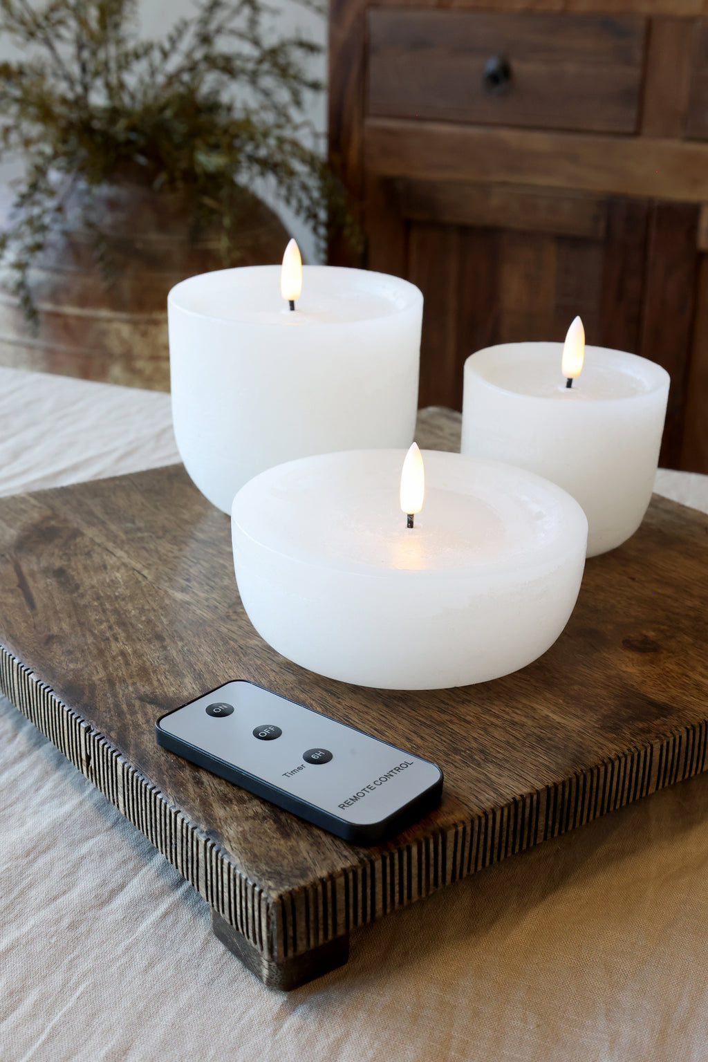 Cenon LED-blokklys med rustikk overflate – Hvit