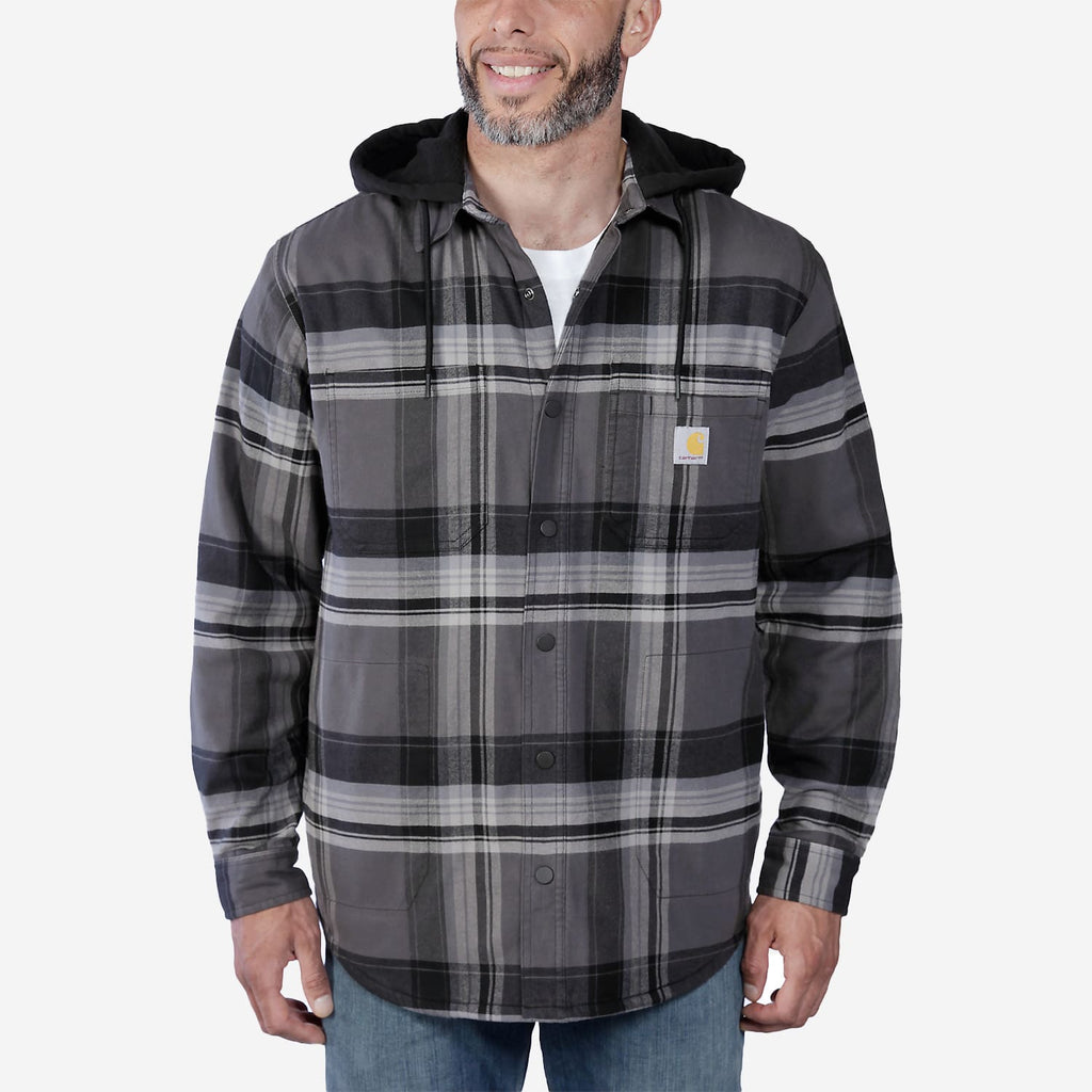 Carhartt Flannel sherpa-lined shirt jakke sort/grå