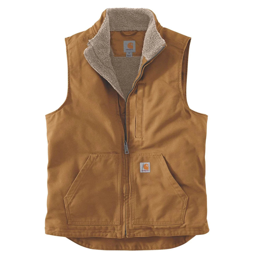 Washed Mock Neck Vest Brown 104277