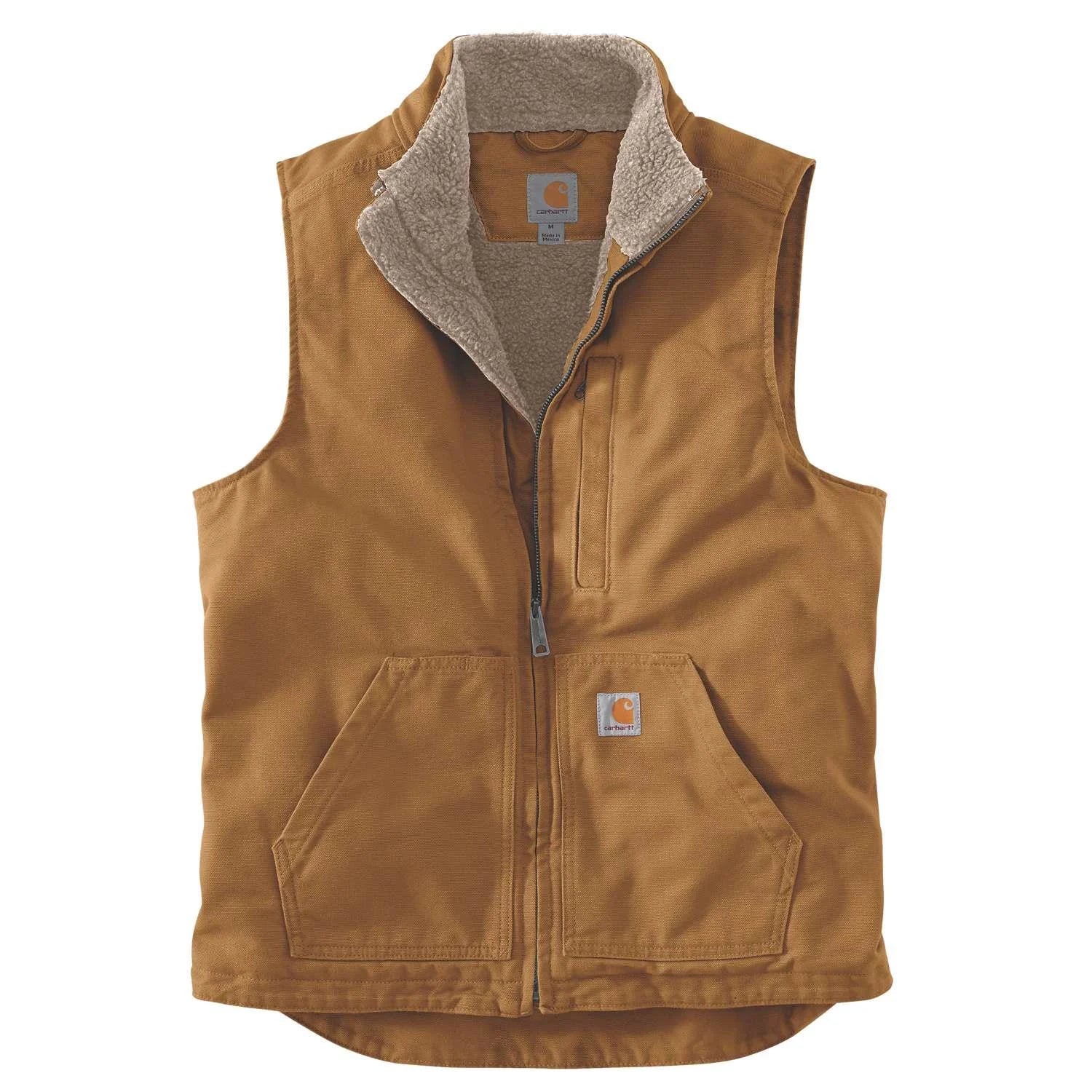 Washed Mock Neck Vest Brown 104277