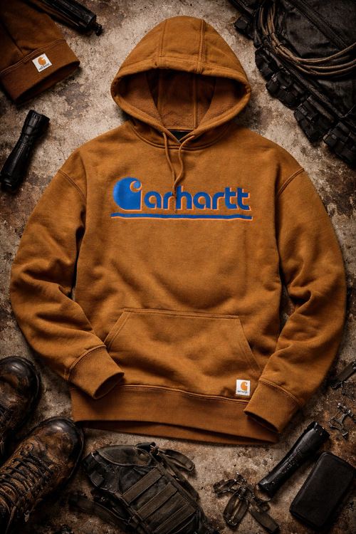 106918 Carhartt Womens Fibre Series Graphic Hooded Sweatshirt Brun