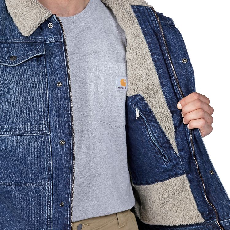 Carhartt Relaxed fit denim sherpa-lined jacket
