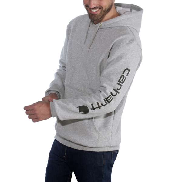 Carhartt K288. Sleeve logo hooded sweatshirt Grå