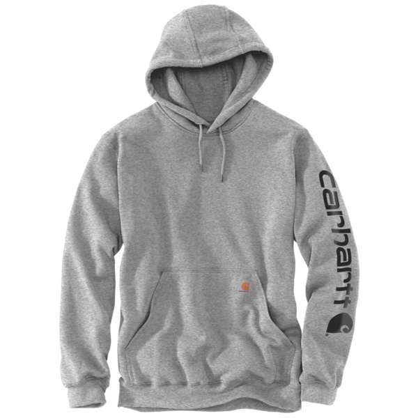 Carhartt K288. Sleeve logo hooded sweatshirt Grå