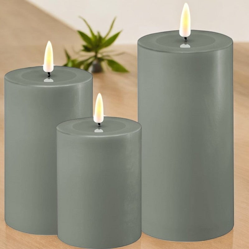 Deluxe homeart, ledlys 7,5 x 10 cm , Sage Green