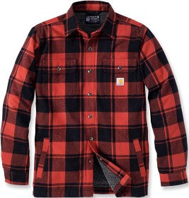 Carhartt M's Flannel Sherpa Lined Shirt Jacket Red Ochre