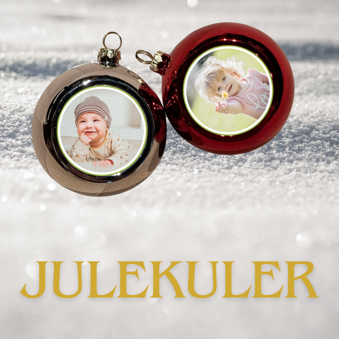 Julekule med bilde/tekst
