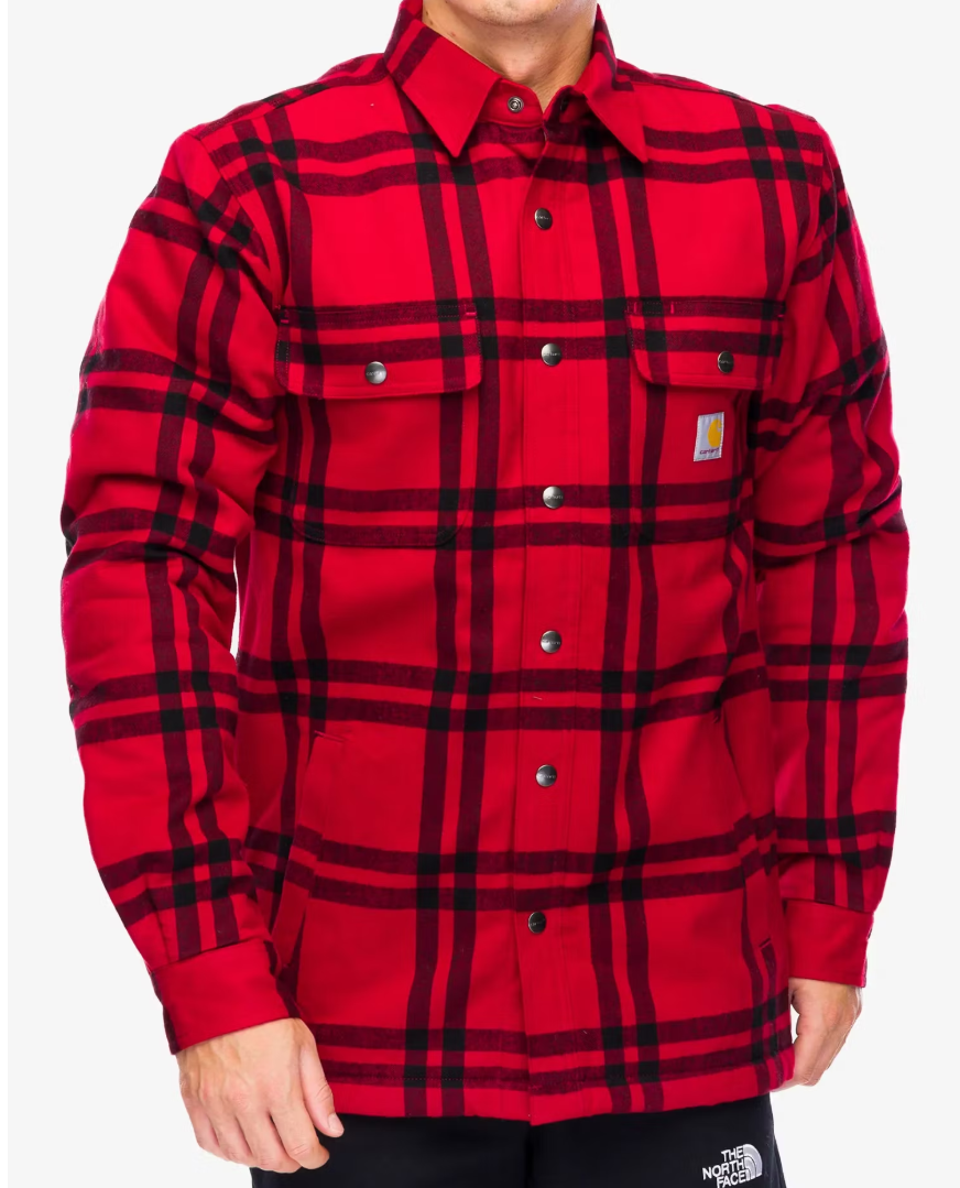 Carhartt foret skjortejakke rød (Sherpaforet)