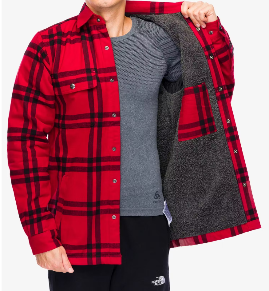 Carhartt foret skjortejakke rød (Sherpaforet)