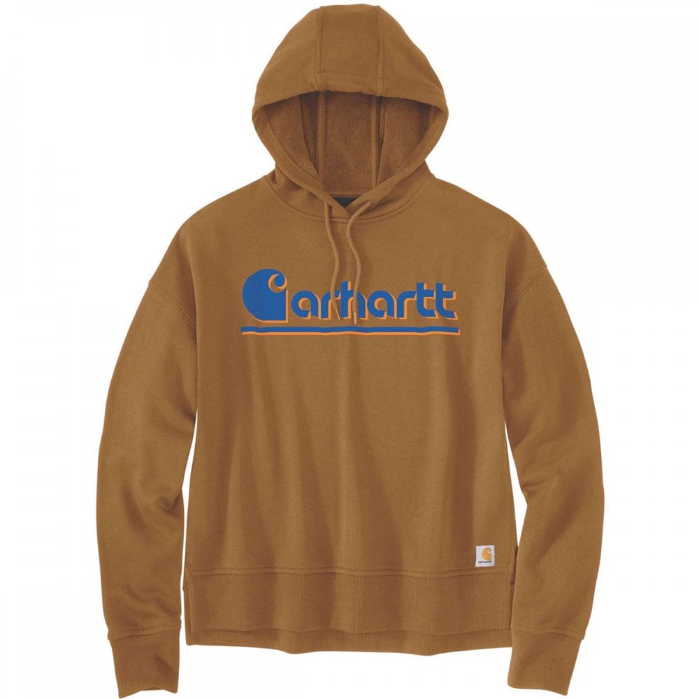 106918 Carhartt Womens Fibre Series Graphic Hooded Sweatshirt Brun