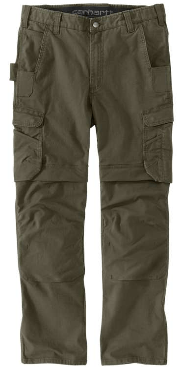 105072 Relaxed Straight Steel Rugged Flex Ripstop Double- Front Cargo Pant- Moss