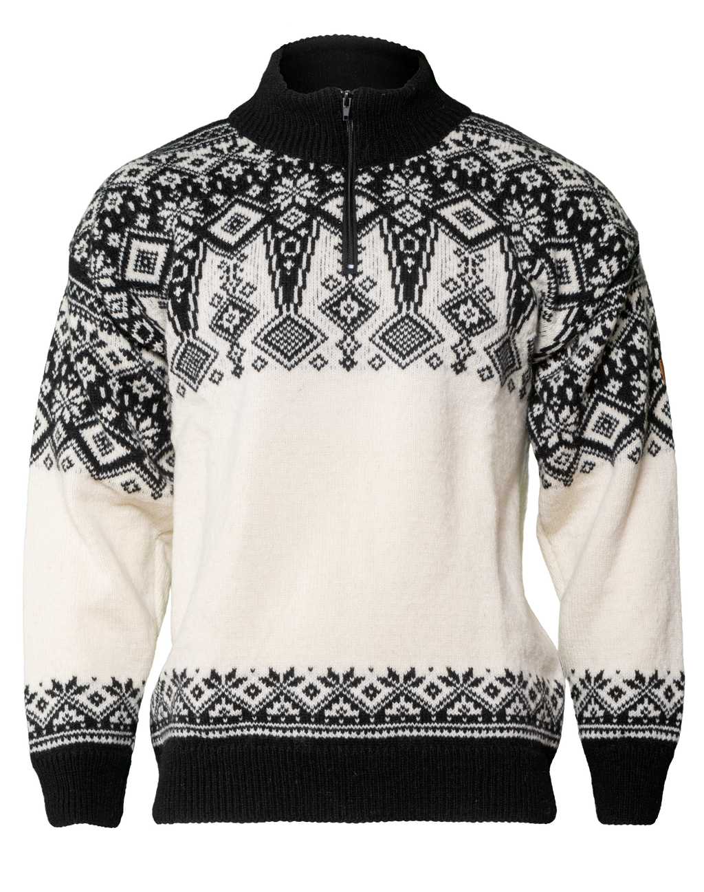 Hallingdal høy hals m/zip hvit/sort